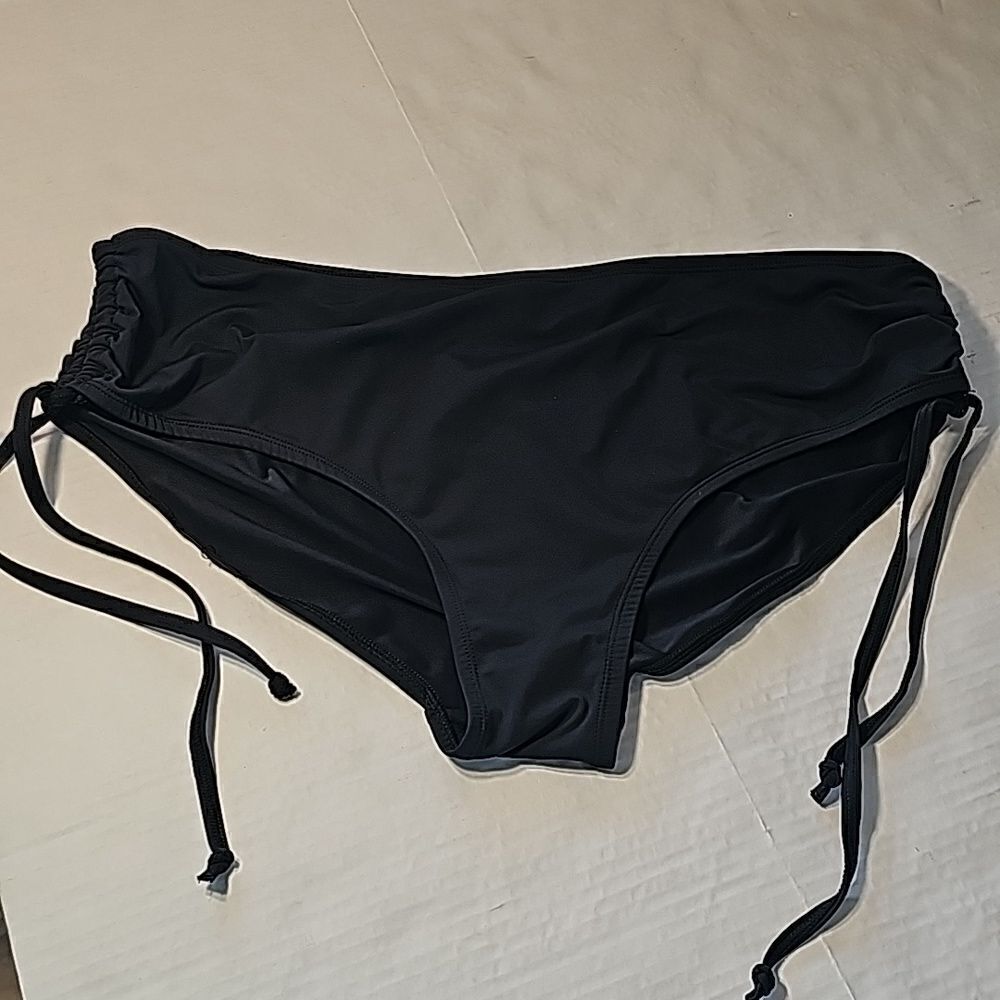 Black drawstring sides swim bottoms size XL